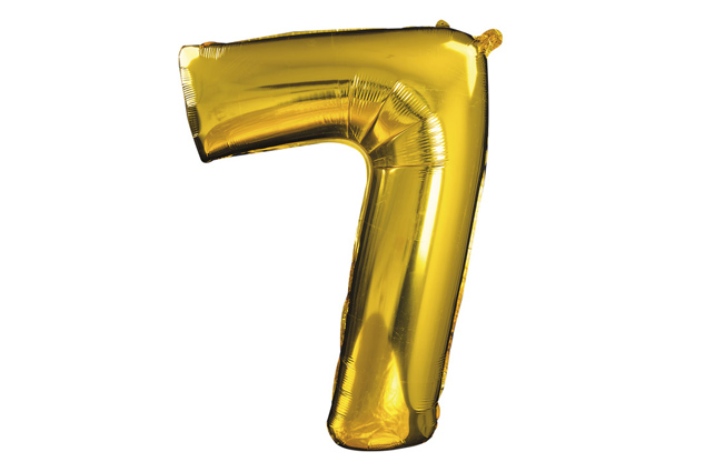 Ce ballon en forme de chiffre 7 couleur Or est l élément de décoration ballon idéal pour célébrer un anniversaire... 
gonflage à  l air ou à  l hélium
hauteur gonfler 90 cm